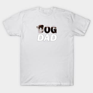 DOG DAD - brown and white collie in snow oil painting word art T-Shirt